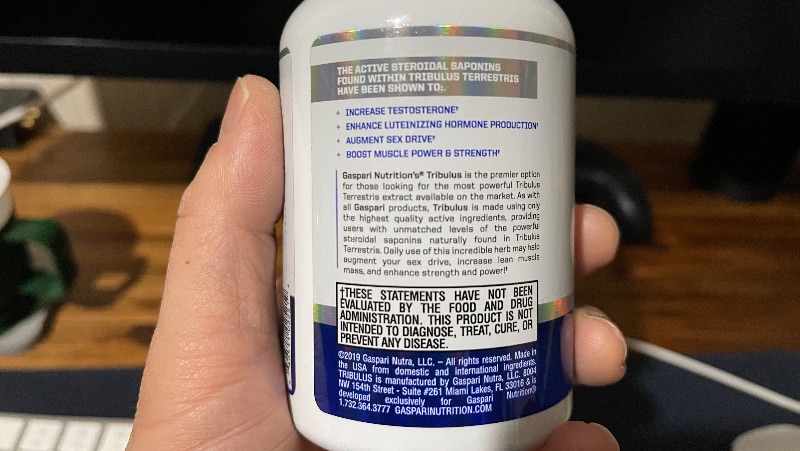 GASPARI「Tribulus 650mg」の効果